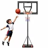 Dripex Basketballkorb Outdoor Kinder, Basketballkörbe mit Ständer ab 3, Basketball Korb Höhenverstellbar 3-7 FT – geeignet für Hinterhof, Einfahrt & Indoor