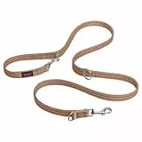 HALTI Doppelführleine - Multifunktionale Hundeleine zum Trainieren und Gassigehen mit Ihrem Hund. Leicht und mit Neopren gepolsterte. Für Welpen geeignet (Größe Groß, Wüstensand, 2m)