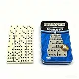 Happium Classic Double 6 Dominoes in Blechdose, 28 Teile - Spiel für Kinder und Erwachsene, Aktivitäten für Demenzkranke, Barspiel, ab 6 Jahren, Reiseformat