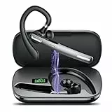 Bluetooth Headset V5.3 mit Dual Mic Geräuschunterdrückung, 100H Stunden Sprechzeit, Headset Kabellos mit LED Ladecase, In-Ear Headset Handy mit für Autofahren/Business/Büro