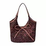 CHAMAIR Wildleder Schultertasche Damen Retro Handtasche Leopardenmuster Handtasche Klein Y2k Bag Handtasche Mädchen Vintage Tasche