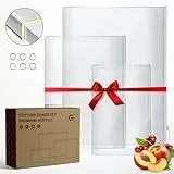 Gracenal Acryl Schneidebrett Set, 3 Teilig Cutting Board, 44×34cm + 36,8×26,4cm + 29,2×18,7cm Schneidebretter Rutschfest mit Lippe, Schneidebrett Kunststoff, Küchenhelfer Set, Frühstücksbrettchen
