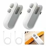 Sporgo 2 Stück Mini Folienschweißgerät: Wiederaufladbar 2 in 1 Snacks Beutelverschließer, Mini Bag Sealer mit Cutter Versiegelungsmaschine Hand Verschlussgerät für Plastiktüten Beutel Spänesäcke