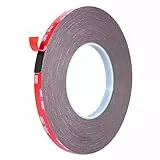 Doppelseitiges Klebeband, Extra Stark Klebend, Verwendet Originales VHB 5952 Rohmaterial, 10mm x 11M, 1.1 mm dickt, Wasserfest und Hochtemperaturbeständig für Auto, Heimdekoration, Bürodekoration