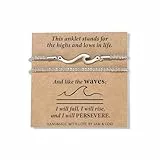 Doppellagig Fußkettchen für Damen Silber – Edelstahl Welle Fußkette Wasserfest Verstellbar, Strand Fußschmuck Frauen, Fussketten Frauen Silber Modern Anklet, Geschenkidee Freundschaftsschmuck