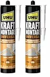 UHU Montagekleber KRAFT MONTAGE UNIVERSAL, Kartusche 470g (Packung mit 2)