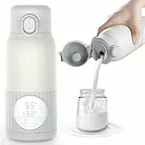 APZOKI Tragbarer Flaschenwärmer Baby Unterwegs Akku 380ml für Muttermilch Wasser 10000mAh Schnell Aufheizen Präzise Temperaturregelung 100W Lange Akkulaufzeit USB-C Laden Auslaufsicher Geschenk