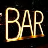 TNSLAND LED Buchstaben BAR Schild, Warmweißes Leuchtschild mit USB & Batteriebetrieb, LED Schild Neonlicht Leuchtschilder Wanddeko, Neonschild für Bar Deko, Partykeller Ausstattung, Theke Bar