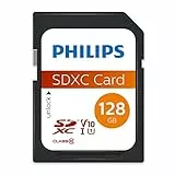 Philips Ultra Speed SDXC Card 128 GB UHS-I U1, Lesegeschwindigkeit bis zu 80 MB/s, V10, Speicherkarte für Kameras, Tablet, PC, Card Reader, Full HD Video