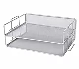 Exerz Briefablagen 2tlg/ Papiersortierer/Schreibtisch multifunktionaler Organiser/Dateihalter für Büro, Schule, Studie, 2-In-1-Schublade, Raumwunder (Silber)