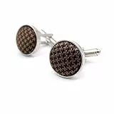 Shlax&Wing Mens Manschettenknöpfe Einfarbig Dark Braun Chocolate