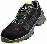 Uvex 1 BOA Sicherheitsschuhe S1 SRC, Halbschuhe, leichte Arbeitsschuhe für Damen & Herren, Schwarz/Lime, Größe 44
