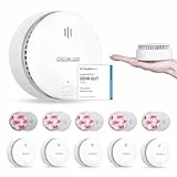 Rauchmelder, mit Magnethalterung, Rauchmelder 10 Jahre Batterie Austauschbarer, Feuermelder mit Stille/Test-Taste, entspricht dem TÜV Zertifiziert EN 14604 Standard (5 STÜCK)
