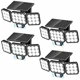 GEARLITE 4Stück Solarlampen für Außen mit Bewegungsmelder, 120 LED Superhelle Solarleuchten für Außen 3 Modi mit 270° Weitwinkelbeleuchtung, IP65 Wasserdicht Solar Wandleuchte für Garten, Garage, Hof
