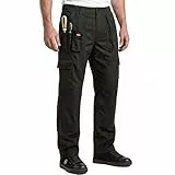 Lee Cooper LCPNT206 Arbeitskleidung Herren Multi Pocket Pflegeleicht Strapazierfähige Kniepolstertaschen Sicherheit Arbeit Cargohose, Schwarz, 34W/31L