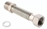 Sanitop-Wingenroth Edelstahl-Flexrohr | Typ 3/4' | Flexibles Anschlussrohr | Längenverstellbar von 200-410 mm | Universelles Verbindungsrohr | Edelstahl | 27012 0