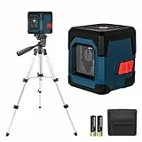 Laser Wasserwaage mit Stativ, RockSeed Kreuzlinienlaser mit Selbstnivellierung, Vertikale und Horizontale Linie, 360 Grad Drehbar, Tragetasche, Batterie Enthalten