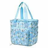 Coopay Aufbewahrungstasche für Wolle, Stricktasche für Stricknadeln, Häkelnadeln und Wolle, Garn Aufbewahrungstasche, Basteltasche zum Häkeln, Häkeltasche Aufbewahrung für Strickprojekt, Bienen Thema