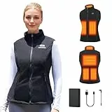 Vofuoti Beheizbare Weste Damen mit Powerbank,3 Heizstufen,Beheizbare Jacke mit Elektrischem USB-Körperwärmer,Slim Fit Elektrische Heizweste für Innen, Außen, Camping,Geschenk für die Liebe