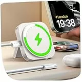 LISEN für Ladestation Apple Watch Und iPhone,Magsafe Ladegerät für iPhone 17 Pro Air 16 Pro Max/15/14/13/12 Zubehör [Super Tragbar] Wireless Charger 2025 Induktive Ladestation,weiß