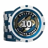 Bullets Playing Cards, Plastik Poker Chips, Christopher mit Werten, 25er Rolle (Blau (10er))