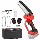 6 Zoll Mini Akku Kettensäge Kompatibel mit Milwaukee 18V, Bürstenloser Motor Akku-Kettensäge Handkettensäge für Gartenscheren Astschere Holzschneiden (ohne Akku)