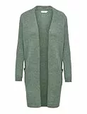 ONLY Damen Lange Strickjacke mit Taschen | Stretch Casual Langarm Gerippt | Open Cardigan Noos ONLJADE, Farben:Grün, Größe:M