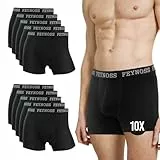 feynoss Boxershorts Herren 10er Pack - Atmungsaktive Männer Unterwäsche, Retroshorts Unterhosen Männer, XL für Fahrrad Fahren, Ball Sports Schwarz