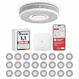 X-Sense Smarter Rauchmelder WLAN mit Sprachausgabe und 17 Standorten, Feuermelder, Rauchmelder vernetzt, 33 mm, Brandmelder mit SBS50 Basisstation, XS0B-MR241, 24 Stück