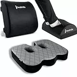 Healthfix® Homeoffice-Bundle bestehend aus Orthopädisches Sitzkissen, Fußstütze & Lendenkissen | Ideal für's Büro & Home Office | Verbessert Sitzhaltung, lindert Sitzschmerz & erhöht Komfort