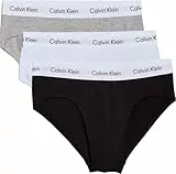 Calvin Klein Herren 3er Pack Unterhosen Hip Briefs Unterwäsche, Mehrfarbig (Black/White/Grey Heather), L