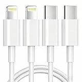 JJCALL USB C Lightning Kabel 1M 2Pack [MFi-Zertifiziert] iPhone Ladekabel,Lightning Kabel Kompatibel Mit iPhone 14/13/13 Pro/12/12 Pro Max/11 Pro/X/XS/XR/8 Plus(Weiß)