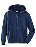 Spring&Gege Jungen Hoodie Sweatjacke Basic Einfarbig Baumwoll Kapuzenjacke für Kinder Navy 11-12 Jahre