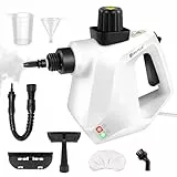 Dampfreiniger 1000W mit 10 Zubehör,Leistungsstarker Handdampfreiniger. Heißdampf bis 110°C für hygienische Sauberkeit in Küche, Badezimmer, an Fenstern und Polstermöbeln ganz ohne Chemie.