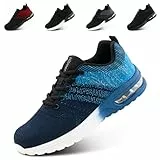 Hitmars Turnschuhe Herren Damen Laufschuhe Sportschuhe Straßenlaufschuhe Luftkissen Seanker Atmungsaktiv Gym Bequeme Leichte Joggingschuhe Blau EU 42