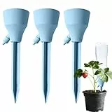 Stäbe für die Bewässerung von Pflanzen,3-Teiliges Automatisches Tropfbewässerungssystem Mit Spitzen | Automatische Pflanzenbewässerer mit Kontrollventil,Für Ferienhaus, Arbeitsplatz, Garten, Balkon Un