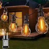 Joomer LED Lichterkette Außen Strombetrieben, 20.5M 20 Glühbirnen Lichterkette Außen Strom Wetterfest, 8 Modi Warmweiß Outdoor Lichterkette Anschließbar für Garten Party Hochzeit Pavilion Balkon