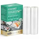 FRESKO Vakuumrollen 2 Rollen 20 x 600cm, Professionelle Vakuumierbeutel Folienbeutel, Größe für alle Vakuumiergeräte, BPA-frei, Geprägte Luftrillen, Sous-Vide-Gefrierbeutel