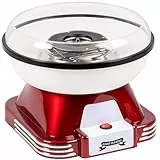 Gadgy Zuckerwattemaschine 500W – Retro Zuckerwatte Maschine für Zuhause – 5 Min. Vorheizen – Für normalen Zucker & Bonbons – inkl. 10 Stäbchen & Messlöffel – 22 cm Rot/Weiß