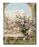 77iiAii Malen Nach Zahlen Erwachsene Blumen, Malen Nach Zahlen DIY Kreativ Bastelset für Erwachsene und Mädchen Geschenk- 40x50cm Faltenfreie Leinwand (Blumen-A7)