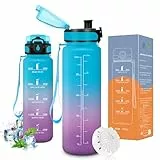 Vikaster Wasserflasche, Trinkflasche 500ml, Trinkflasche Fahrrad, Wasserflasche Kohlensäure Geeignet, Sportflasche für Kinder, Fahrrad, Schule, Fitness, Outdoor