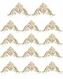 TPZORJX 14pcs Holz Geschnitzte Ecke Onlay Applique, Ornament Wandornamente Holz Applique, Lange Holzschnitzerei Applikation Deko, für Tür, Schrank, Wand, Dekoration des Hauses (4CM*4CM)