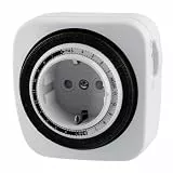 Mechanischer 24 Stunden Timer, Plug-in Zeitregler, Mechanische Zeitschaltuhr mit Kindersicherung - Weiß - 1 Stück