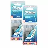 Pikdent-Interdentalbürsten - Langlebiger beschichteter Stahlkern und Tynex-Borsten - 1. Größe: Grau 0,4 mm, zylindrisch - 20 Zahnbürsten