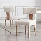 chairus Esszimmerstühle 2er Set Leinen Küchenstühle Esszimmerstühle Holz Armlose Polsterstühle für Esszimmer (Beige)