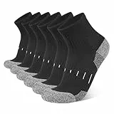 Socken Herren Quarter Sportsocken 43-46 39-42 Baumwolle Laufsocken mit Frotteesohle Halbhoch Socken Atmungsaktive Arbeitssocken (DE/NL/SE/PL, Numerisch, 43, 46, Regular, Regular, Schwarze 6-Paare)