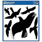 AVERY Zweckform 4485 Fenster-Aufkleber Warnvögel 6 Stück (Folie, schwarz, Vogelaufkleber für Scheiben, Wintergärten, Glashäuser, Vogelschutz, Vogel-Silhouetten, Schutz vor Vogelschlag, Fensterschutz)