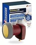 SCHWAIGER Single LNB digital Sun Protect I Low Noise Blockconverter für 1 Teilnehmer I extrem wetterfest & geeignet für Multifeedanlagen I SAT-Zubehör für störungsfreien Empfang I rot