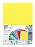 folia 614/50 99 - Fotokarton Mix, DIN A4, 300 g/m², 50 Blatt, sortiert in 25 Farben, zum Basteln und kreativen Gestalten von Karten, Fensterbildern und für Scrapbooking