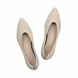 Frank Mully Frauen Spitze Zehe Ballett Flach Strickkleid Schuhe Low Wedge Flache Slip On Flats Klassische Schuhe, Braun, 41 EU